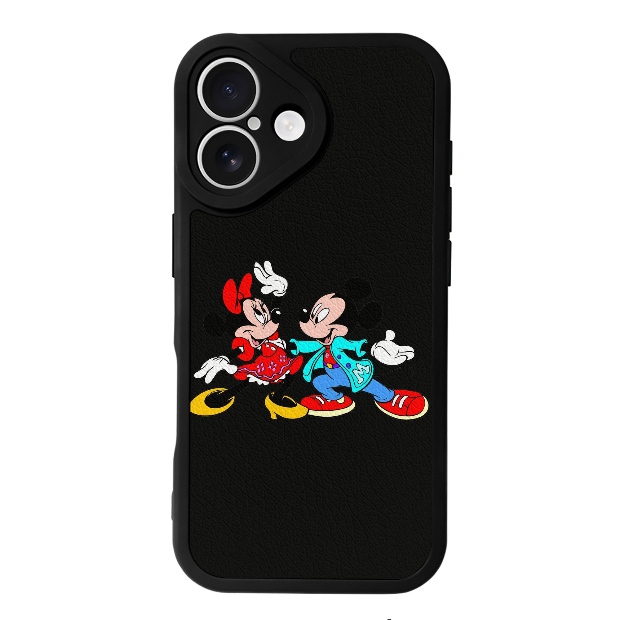 （画像用） ミッキーマウス Mickey Mouse 【iPhone 16シリーズ対応】シリコンスマホケース（レザー調） 材質：シリコン